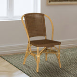 Lexley Woven Rattan Dining Side Chair Brown (Set of 2) | Brown | 109122