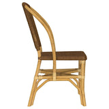 Lexley Woven Rattan Dining Side Chair Brown (Set of 2) | Brown | 109122