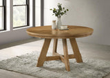 Danvers Round 54-inch Wood Dining Table Brown Oak | Brown | Brown Oak | 109150