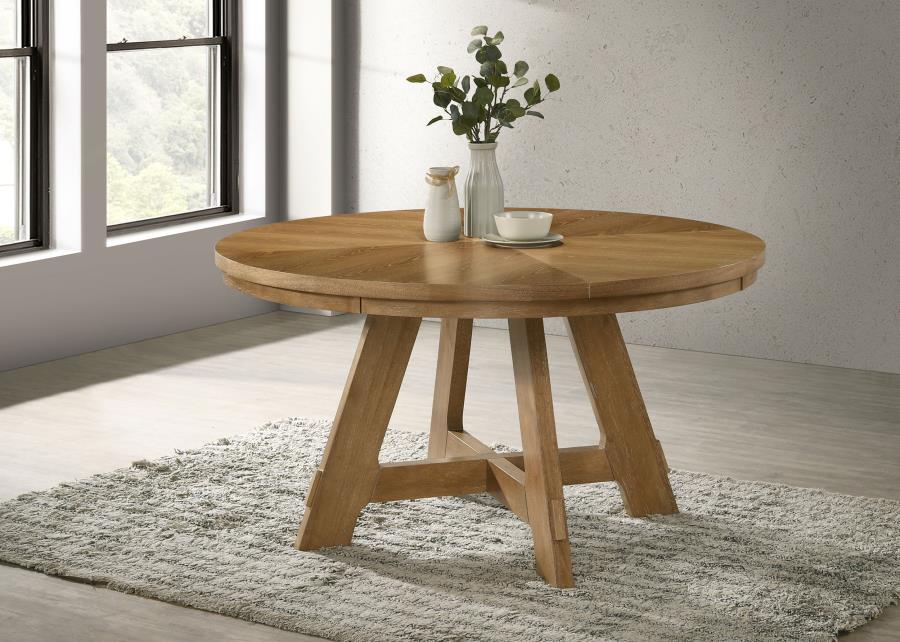 Danvers Round 54-inch Wood Dining Table Brown Oak | Brown | Brown Oak | 109150
