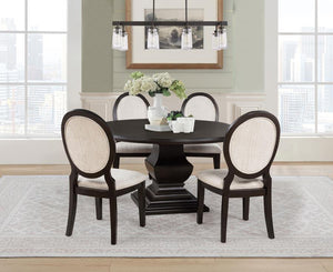 Twyla 5-piece Round Wood Dining Room Table Set Dark Cocoa