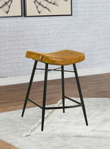 Bayu Leather Upholstered Counter Stool Camel (Set of 2) | King | Brown | Antique Camel | 109248