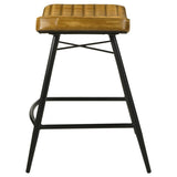 Bayu Leather Upholstered Counter Stool Camel (Set of 2) | King | Brown | Antique Camel | 109248