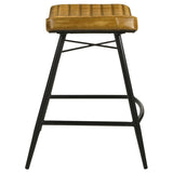 Bayu Leather Upholstered Counter Stool Camel (Set of 2) | King | Brown | Antique Camel | 109248