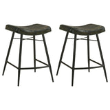 Bayu Leather Upholstered Counter Stool Espresso (Set of 2) | King | Brown | Antique Espresso | 109258