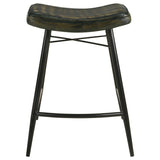 Bayu Leather Upholstered Counter Stool Espresso (Set of 2) | King | Brown | Antique Espresso | 109258
