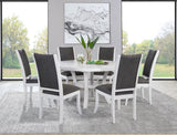 Judd 7-piece 54-inch Round Wood Dining Table Set Pearl White | 7-piece | 109330-S7