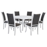 Judd 7-piece 54-inch Round Wood Dining Table Set Pearl White | 7-piece | 109330-S7