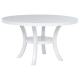 Judd 7-piece 54-inch Round Wood Dining Table Set Pearl White | 7-piece | 109330-S7