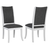 Judd Upholstered Dining Side Chair Pearl White (Set of 2) | Full | Grey | Dark Grey / Pearl White | 109332