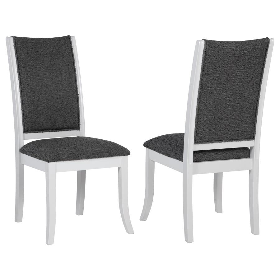 Judd Upholstered Dining Side Chair Pearl White (Set of 2) | Full | Grey | Dark Grey / Pearl White | 109332