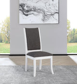 Judd Upholstered Dining Side Chair Pearl White (Set of 2) | Full | Grey | Dark Grey / Pearl White | 109332