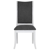 Judd Upholstered Dining Side Chair Pearl White (Set of 2) | Full | Grey | Dark Grey / Pearl White | 109332