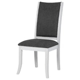 Judd Upholstered Dining Side Chair Pearl White (Set of 2) | Full | Grey | Dark Grey / Pearl White | 109332
