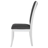 Judd Upholstered Dining Side Chair Pearl White (Set of 2) | Full | Grey | Dark Grey / Pearl White | 109332