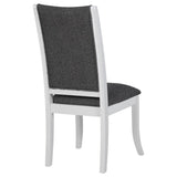 Judd Upholstered Dining Side Chair Pearl White (Set of 2) | Full | Grey | Dark Grey / Pearl White | 109332