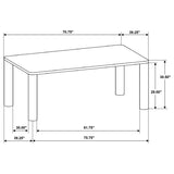 Castlewood 71-inch Rectangular Wood Dining Table Brown Oak | Brown | Brown Oak | 109351