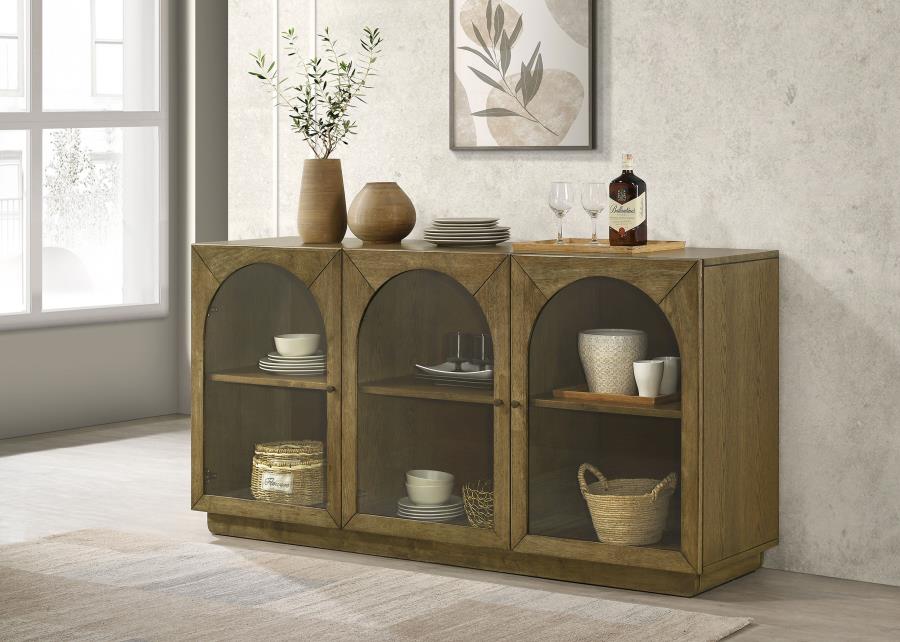 Castlewood 71-inch Dining Sideboard Buffet Server Brown Oak | Brown | Brown Oak | 109355