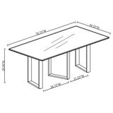 Desden 79-inch Rectangular Sintered Stone Dining Table Grey | Grey | Grey Marble | 109361