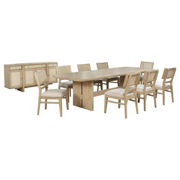 Kailani 10-piece Wood Dining Set with Sideboard Beige Oak