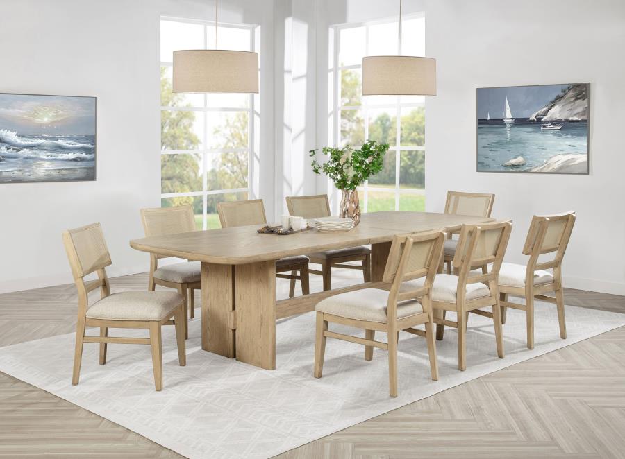 Kailani 9-piece Rectangular Wood Dining Table Set Beige Oak