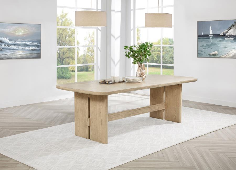 Kailani 110-inch Rectangular Wood Dining Table Beige Oak | Beige | Beige Oak | 109381