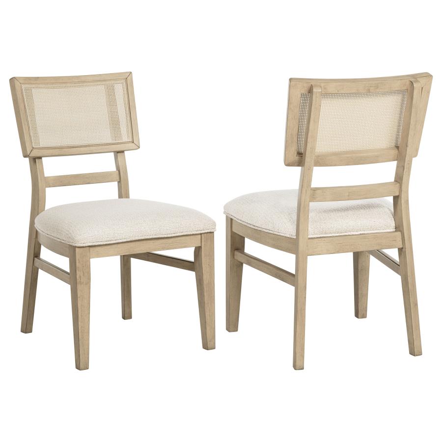 Kailani Rattan Cane Dining Side Chair Beige Oak (Set of 2) | Full | Beige | Beige Oak | 109382