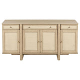 Kailani 4-door Cane Sideboard Buffet Cabinet Beige Oak | Full | Beige | Beige Oak | 109385