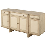 Kailani 4-door Cane Sideboard Buffet Cabinet Beige Oak | Full | Beige | Beige Oak | 109385