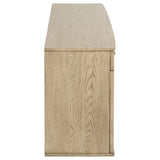 Kailani 4-door Cane Sideboard Buffet Cabinet Beige Oak | Full | Beige | Beige Oak | 109385