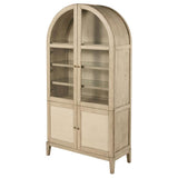 Kailani 4-Door Cane Dining Vitrine Display Cabinet Beige Oak | Beige | Beige Oak | 109386