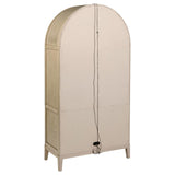 Kailani 4-Door Cane Dining Vitrine Display Cabinet Beige Oak | Beige | Beige Oak | 109386