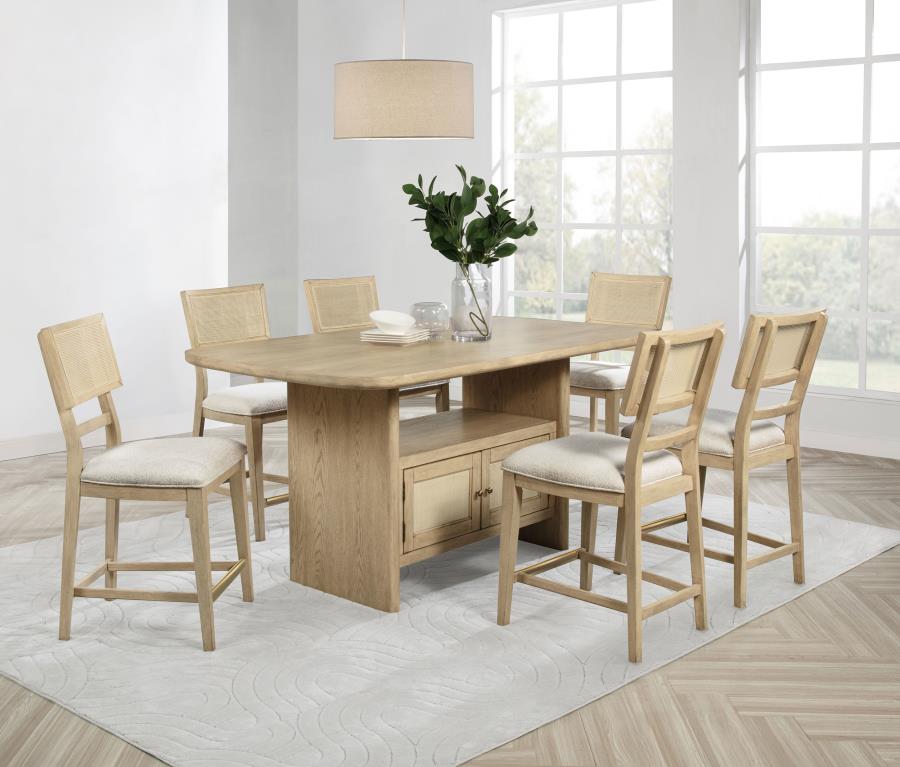 Kailani 7-piece Wood Counter Height Dining Set Beige Oak | Full | Beige | Beige Oak | 109388-S7