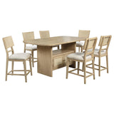 Kailani 7-piece Wood Counter Height Dining Set Beige Oak | Full | Beige | Beige Oak | 109388-S7