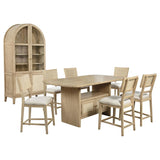 Kailani 8-piece Counter Dining Set with Cabinet Beige Oak | Full | Beige | Beige Oak | 109388-S8