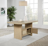 Kailani Cane Counter Height Storage Dining Table Beige Oak | Beige | Beige Oak | 109388
