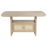 Kailani Cane Counter Height Storage Dining Table Beige Oak | Beige | Beige Oak | 109388
