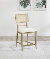 Kailani Rattan Cane Counter Side Chair Beige Oak (Set of 2) | King | Beige | Beige Oak | 109389