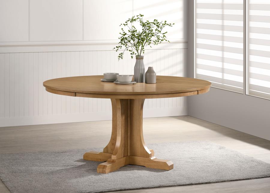 Hartville 60-inch Round Dining Table Natural Light Brown | Brown | Natural Light Brown | 109460