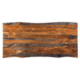 Ditman 80-inch Live Edge Dining Table Grey Sheesham | Multi | Grey Sheesham | 110181