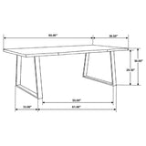 Ditman 80-inch Live Edge Dining Table Grey Sheesham | Multi | Grey Sheesham | 110181