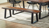 Ditman Live Edge Wood Dining Bench Grey Sheesham | Brown | Grey Sheesham | 110183