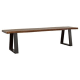 Ditman Live Edge Wood Dining Bench Grey Sheesham | Brown | Grey Sheesham | 110183