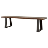 Ditman Live Edge Wood Dining Bench Grey Sheesham | Brown | Grey Sheesham | 110183