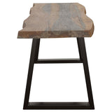 Ditman Live Edge Wood Dining Bench Grey Sheesham | Brown | Grey Sheesham | 110183