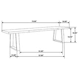 Ditman Live Edge Wood Dining Bench Grey Sheesham | Brown | Grey Sheesham | 110183