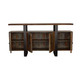 Ditman 4-door Solid Wood Sideboard Buffet Grey Sheesham | Full | Brown | Grey Sheesham | 110185