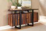 Ditman 4-door Solid Wood Sideboard Buffet Grey Sheesham | Full | Brown | Grey Sheesham | 110185