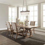 Brockway 5-piece Extension Leaf Dining Set Barley Brown | Full | Brown | Barley Brown/Cream | 110291-S5