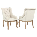 Brockway Upholstered Arm Chair Barley Brown (Set of 2) | Brown | Barley Brown/Cream | 110293